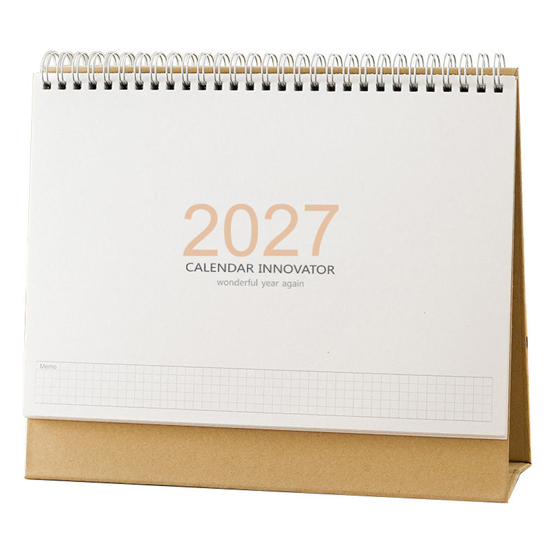 《 ins 简系列》2027年韩国风格良品日历 创新小清新台历架定制年历计划本备注录 公司企业定制定做月历2026