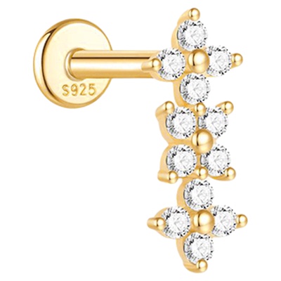 螺丝拧耳钉养耳洞纯银睡觉耳钉