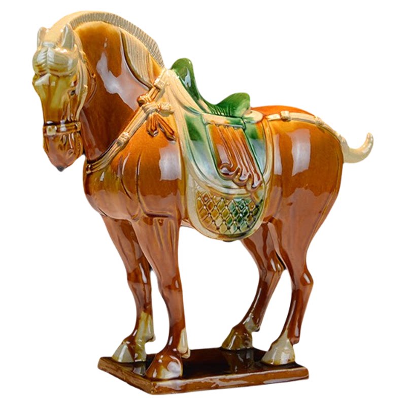 洛邑三彩中国马洛阳特产出国会议商务礼品博物馆文创唐陶瓷马摆件