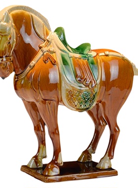 洛邑三彩陶瓷中国马商务出国礼品