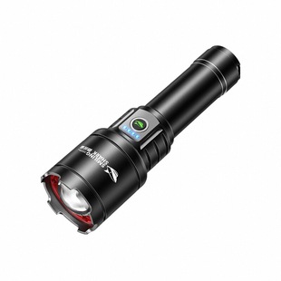 手电筒强光超亮户外远射充电式白光黄光激光手电长续航变焦疝气灯