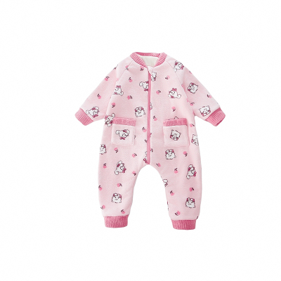 女童珊瑚绒连体睡衣秋冬新款双层