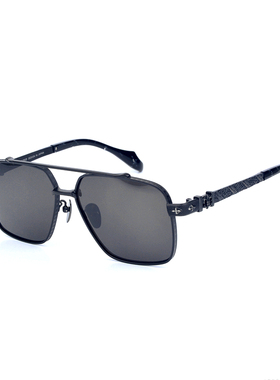 纯钛半框超大脸太阳镜男近视墨镜