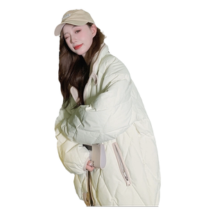 韩系菱格短款棉衣棉服女2025年新款潮秋冬季外套女装夹棉厚棉袄子