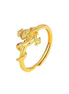 缠绕金蛇戒指女夸张开口食指环