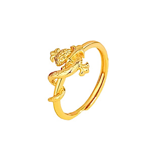 缠绕金蛇戒指女轻奢高级感夸张蛇形戒指女小众设计开口本命年指环
