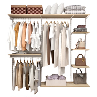 铂耐实木衣柜家用卧室日式挂衣架步入式衣帽间定制收纳2.0米衣橱