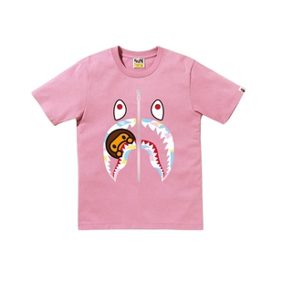 BAPE女装26年春夏糖果迷彩卡通小猴BABY MILO鲨鱼短袖T恤018102Q