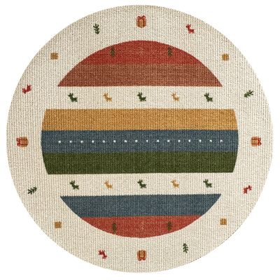 五彩雪原』羊毛圆毯多巴胺地毯