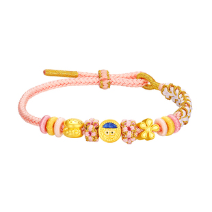 vana足金海绵宝宝手绳黄金手链2025新款纯金首饰生日礼物送女友