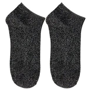 春夏银丝袜子女珠光银葱运动短袜韩国金丝浅口袜亮丝低腰隐形船袜