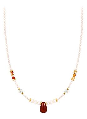 玛瑙水滴天然珍珠项链高级感颈链