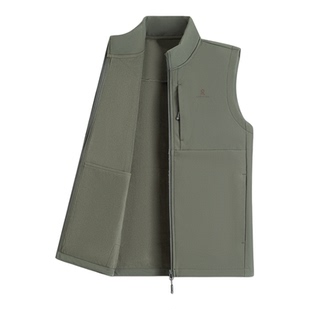 [摇粒绒内里]梦特娇男士立领马甲外套秋冬季厚款单穿无袖夹克衫Z