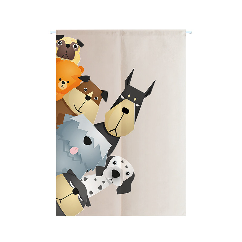 北欧卡通门帘布艺卧室半帘厨房卫生间帘子家用房间挂帘装饰隔断帘