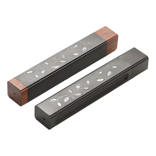 黑檀木香筒便携香盒螺钿木质储香盒香炉线香炉香插旅行装香盒定制