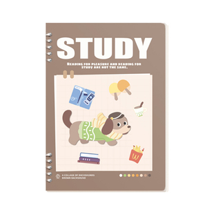 梦瑾2025新款加厚B5不硌手磨砂笔记本活页本可拆卸环扣线圈本腊肠小狗记事本a5初高中生专用大学生考研日记本