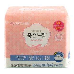 韩国好感觉日用棉柔亲肤超薄姨妈巾干爽护翼GOODFEEL卫生巾26厘米