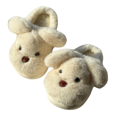 可爱小狗棉拖鞋女秋冬季2025新款