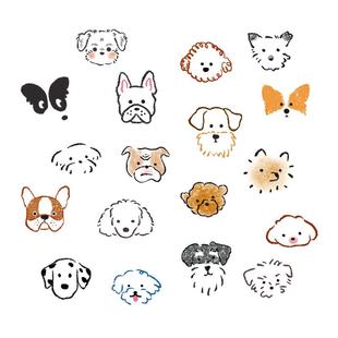 三川集tattoo迷你小狗纹身贴可爱狗狗防水女持久彩色纹身贴纸手指