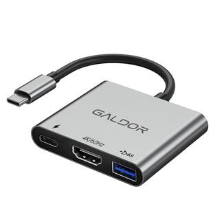 高多 3合1扩展坞4K/60Hz高清 PD供电USB3.0适用于华为苹果电脑笔记本手机投屏直播PD充电边充边用