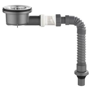 厨房下水管配件带防臭止回阀65mm陶瓷洗衣盆岩板盆高位侧排省空间