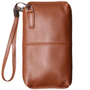 男士真皮手包软皮手拿包复古牛皮长款钱包休闲手机包简约手抓包女