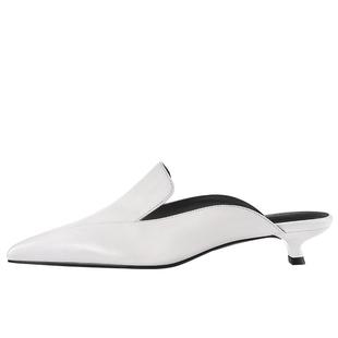 7or9新月黑色穆勒拖包头凉拖女空气棉高跟鞋夏高级感低跟单鞋黑标