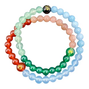 三属性五行缺补喜用金水土手链男女水晶金水火多宝金木火手串