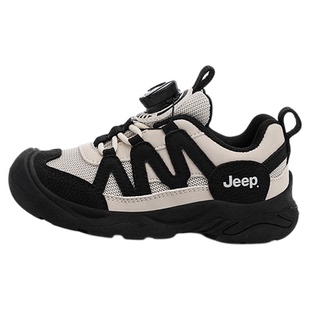 jeep吉普黑白熊猫女童鞋子冬季2025新款运动老爹鞋儿童女孩跑步鞋