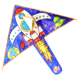 哪咤绘画风筝diy材料包儿童制作空白手绘涂色涂鸦自制手工半成品