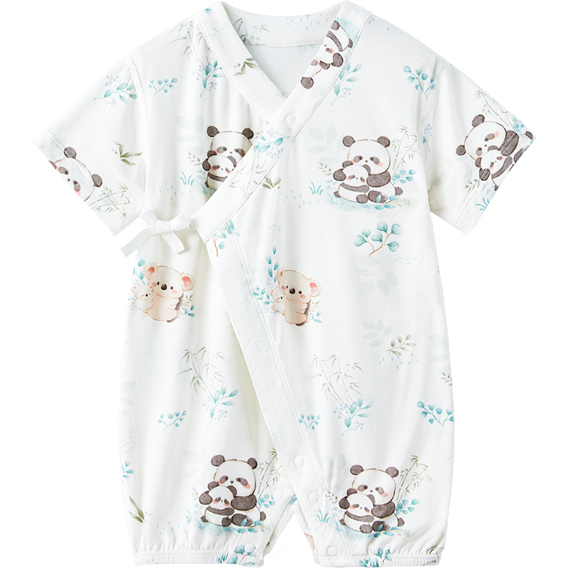 嬰兒衣服寶寶夏季薄款短袖男女夏裝優(yōu)可絲和尚服新生兒幼兒連體衣