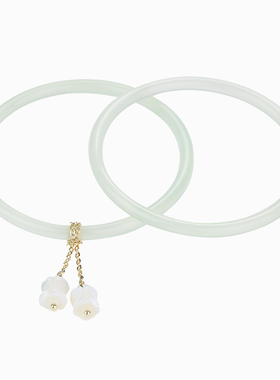 天然玉髓叮当镯一对玛瑙手镯女款