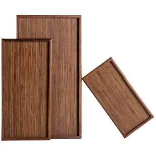 叁旬重木托盘茶盘家用茶具小型茶杯托长方形竹木制托盘日式茶托台