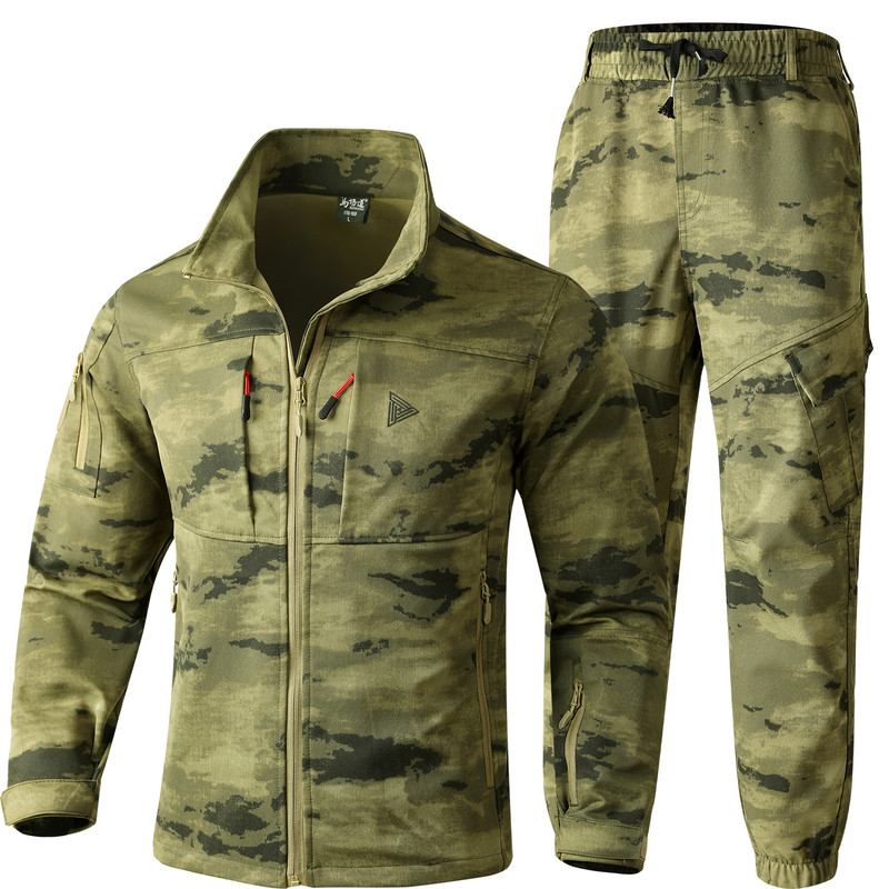 春秋迷彩工作服套装户外休闲宽松耐磨工装制服防静电劳保工厂车间