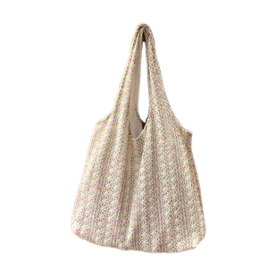 新款休闲大容量田园风编织帆布包旅游度假民族风单肩包通勤背心包