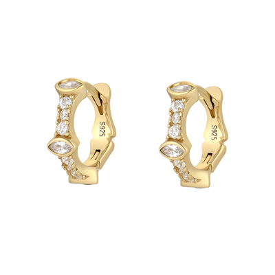 一撇一捺YPYN竹节耳扣925银金色