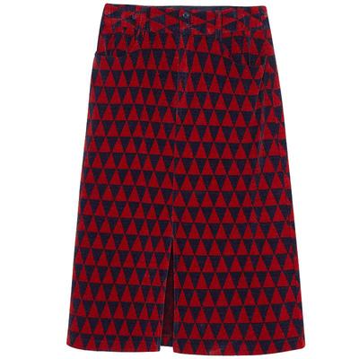 谜底雪尼尔半身裙女冬新品复古原创花色厚款中长裙234MB1576