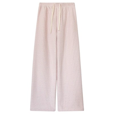 巨暖和~千鸟格加绒加厚阔腿裤女