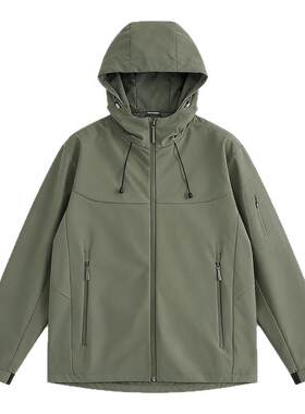 外贸尾货情侣款冲锋衣外套登山服潮牌户外防风连帽免烫户外运动