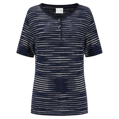 deepmoss LOOKNOW26春夏新品柔软涟漪混色羊毛针织T恤