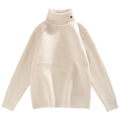 男童翻领加厚一体绒毛衣