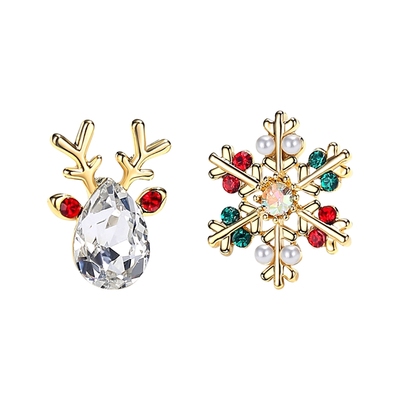 CAROMAY圣诞节雪花麋鹿耳环