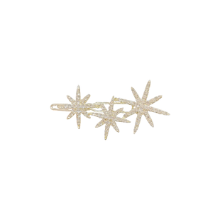 韩版精致刘海侧边发夹水钻星芒青蛙扣一字边夹气质侧面夹子头饰女