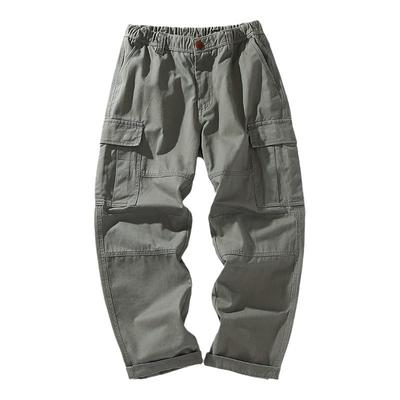 纯棉多口袋直筒休闲裤