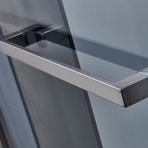 极简新款 枪灰拉丝一字型淋浴房酒店家用浴室隔断淋浴门跨境批发