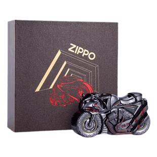 打火机Zippo正版重甲摩托车夜光窄机正品纤巧机送男朋友生日礼物