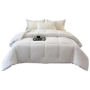 外贸跨境聚酯纤维四季被保暖纯色平纹绗缝黑色化纤被芯Comforter
