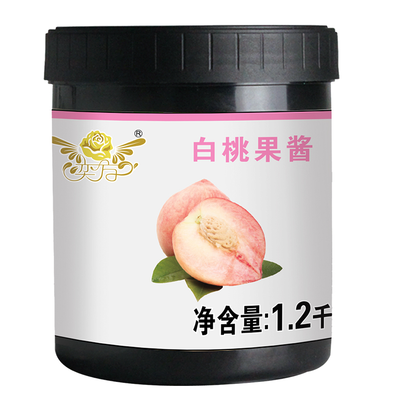 奕方白桃果酱桶装1.2kg烘焙奶茶原料沙冰果泥果肉颗粒商用