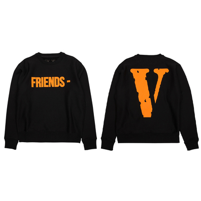VLONE Friends系列Crewnec经典印花套头大V字Logo卫衣情侣款黑橙