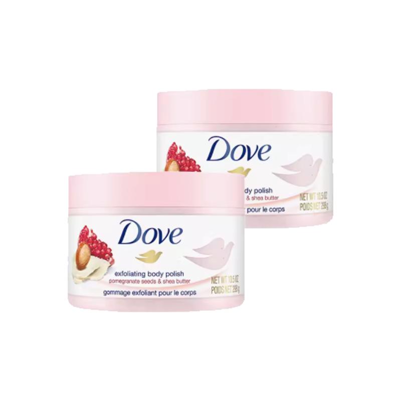 Dove/多芬嫩白身体磨砂膏298g*2石榴籽乳木果冰激凌去鸡皮